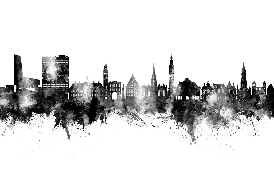 Lille France Skyline #63 Digital Art by Michael Tompsett