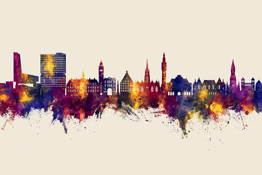 Lille France Skyline #64 Digital Art by Michael Tompsett