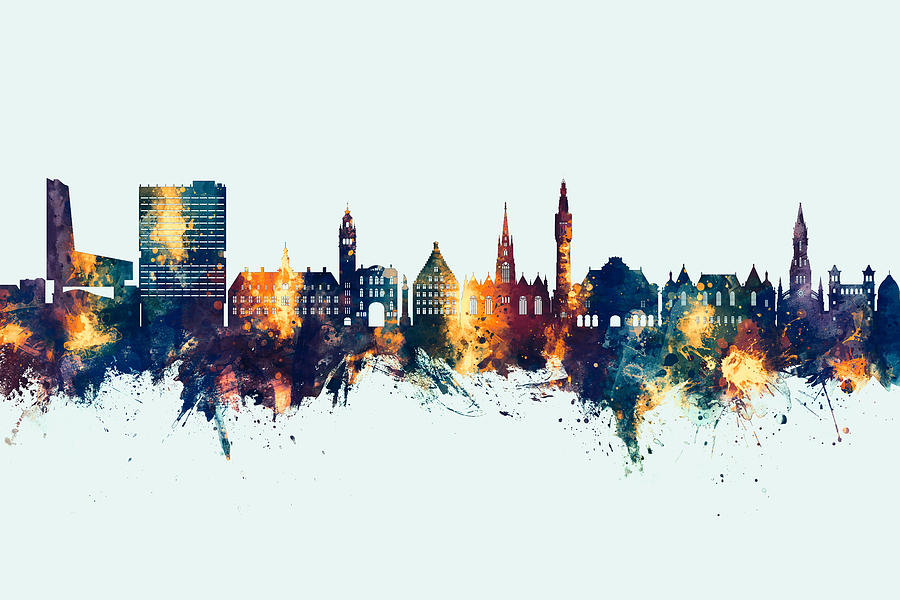 Lille France Skyline #65 Digital Art by Michael Tompsett
