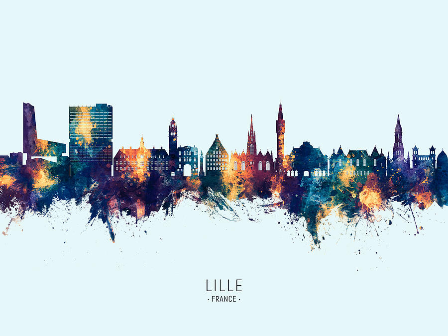 Lille France Skyline #71 Digital Art by Michael Tompsett
