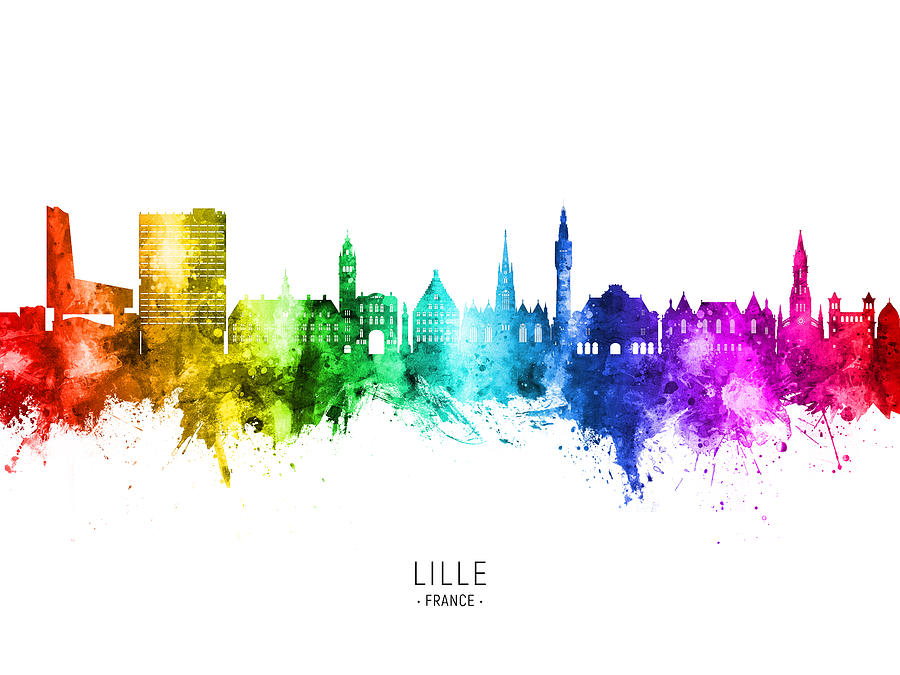 Lille France Skyline #72 Digital Art by Michael Tompsett
