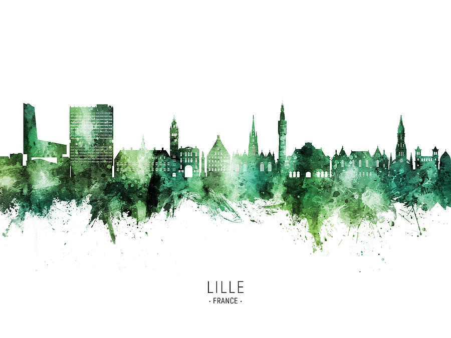 Lille France Skyline #75 Digital Art by Michael Tompsett