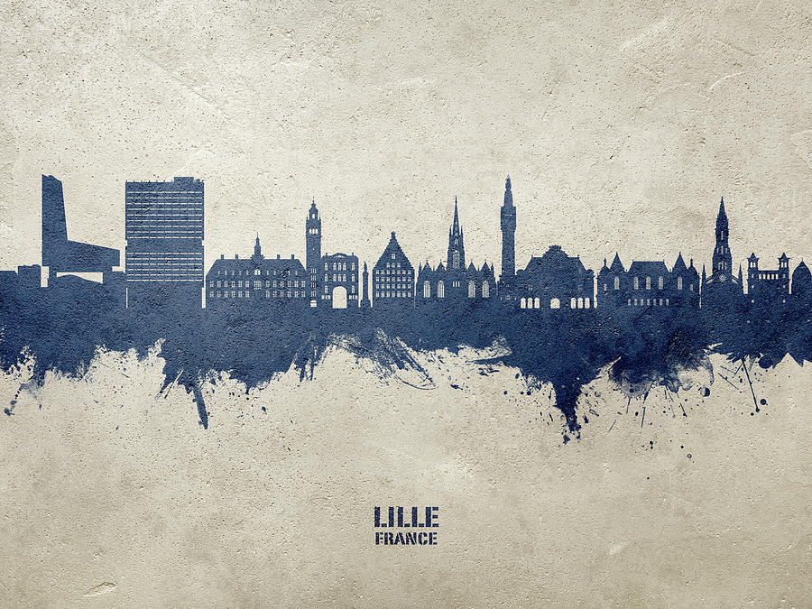 Lille France Skyline #79 Digital Art by Michael Tompsett