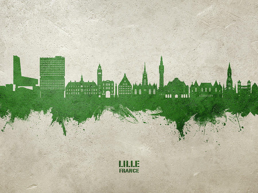 Lille France Skyline #80 Digital Art by Michael Tompsett