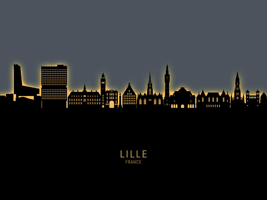 Lille France Skyline #81 Digital Art by Michael Tompsett