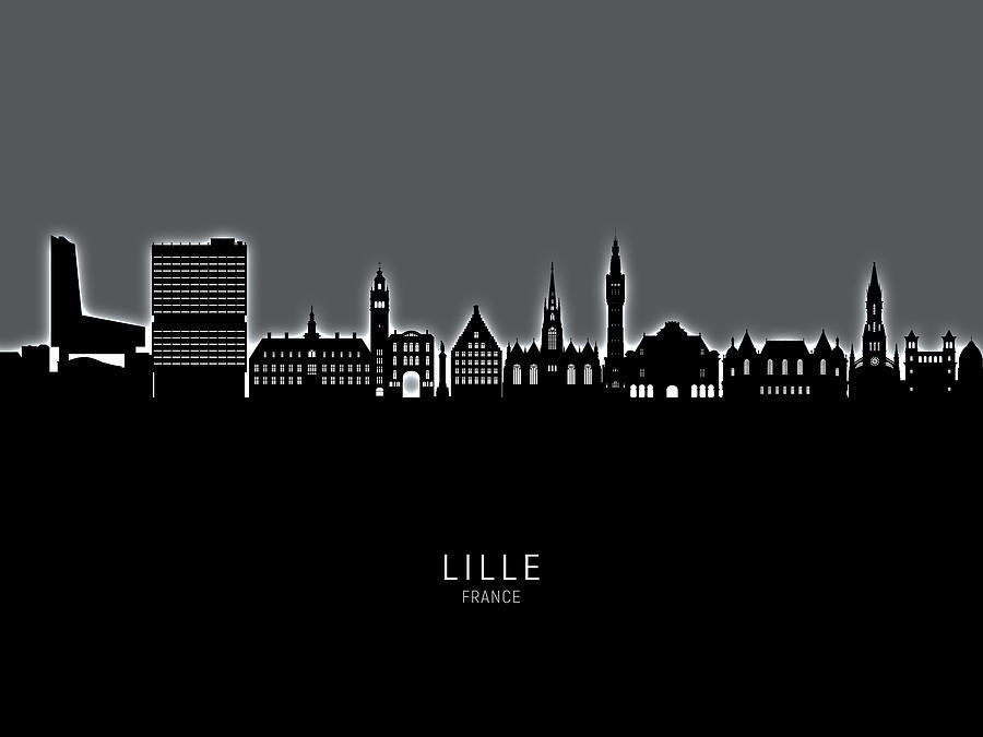 Lille France Skyline #82 Digital Art by Michael Tompsett