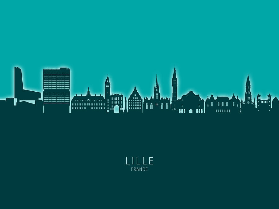 Lille France Skyline #83 Digital Art by Michael Tompsett