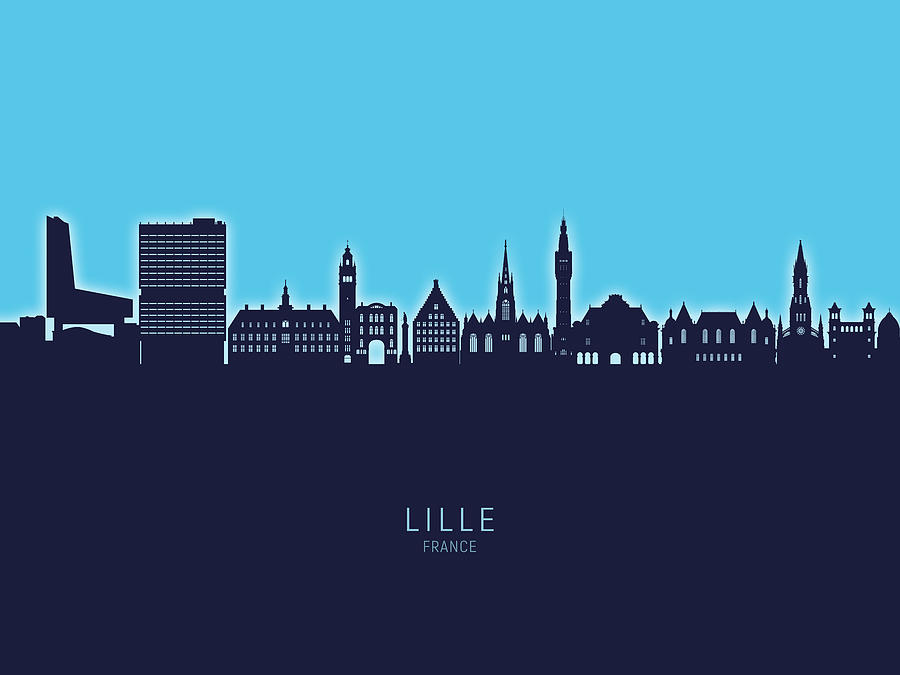 Lille France Skyline #84 Digital Art by Michael Tompsett