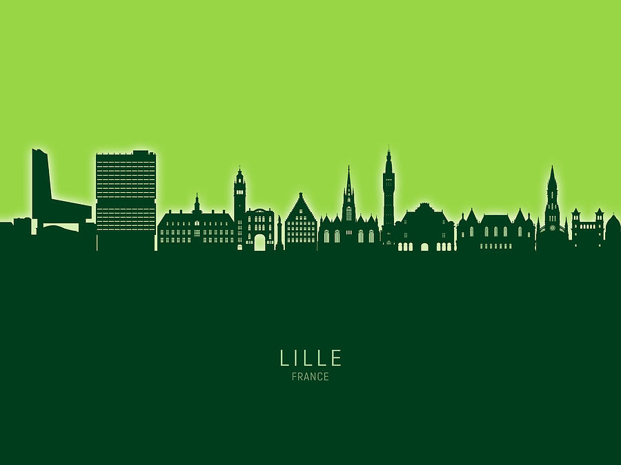 Lille France Skyline #85 Digital Art by Michael Tompsett