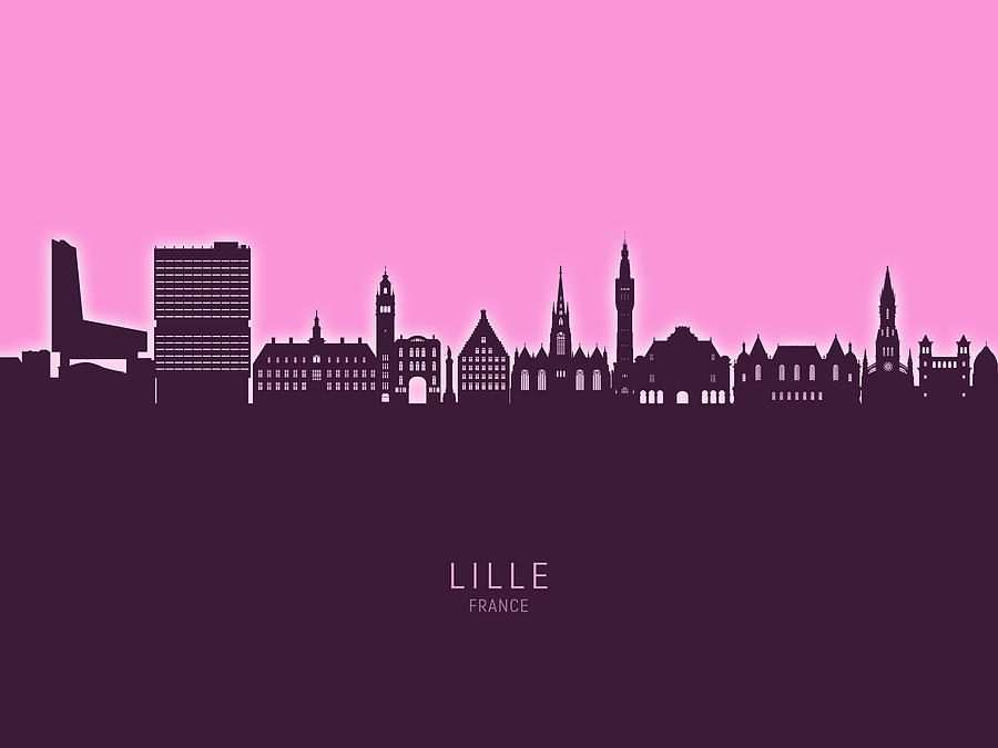 Lille France Skyline #86 Digital Art by Michael Tompsett