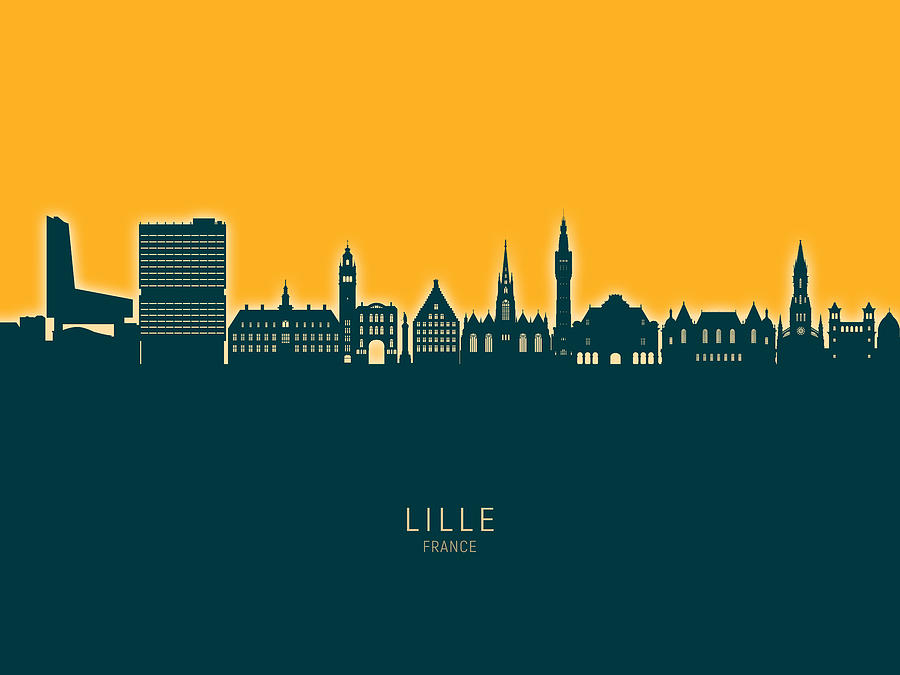Lille France Skyline #88 Digital Art by Michael Tompsett