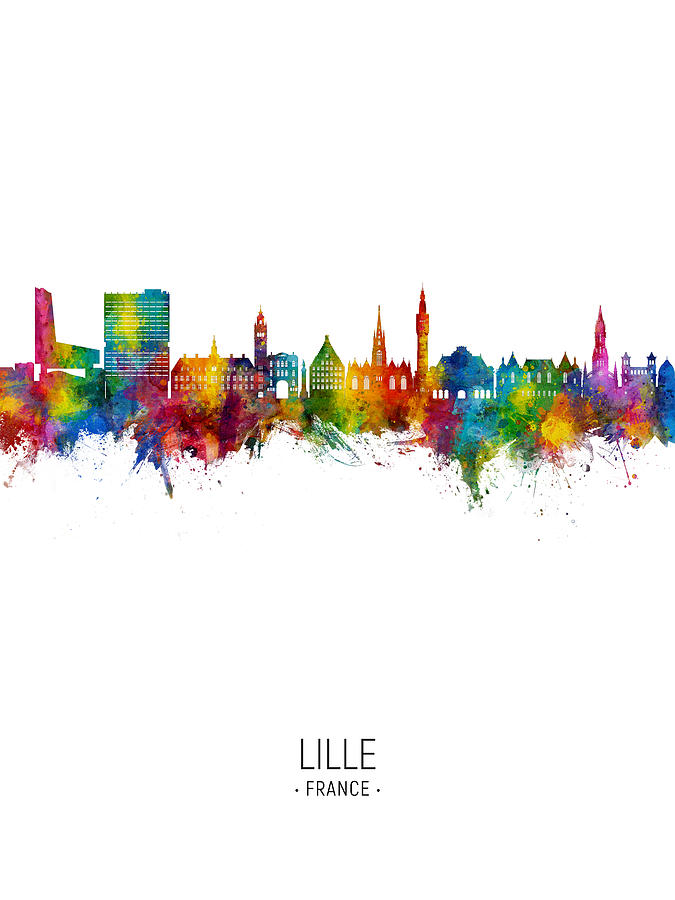Lille France Skyline #90 Digital Art by Michael Tompsett