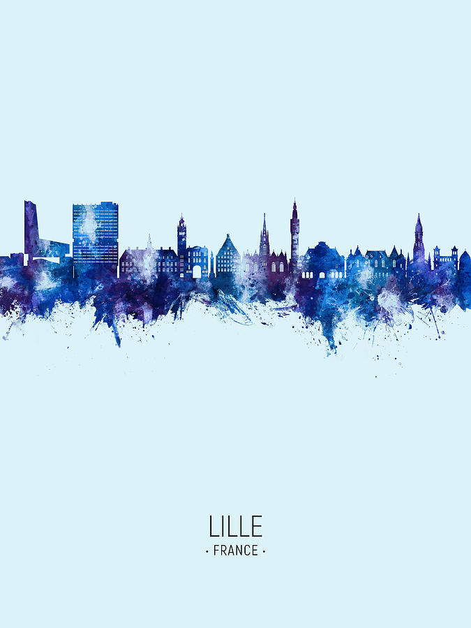 Lille France Skyline #92 Digital Art by Michael Tompsett