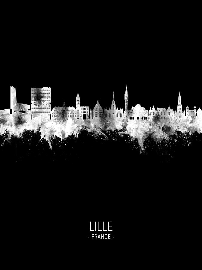 Lille France Skyline #95 Digital Art by Michael Tompsett