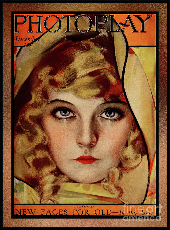 Lillian Gish, Photoplay Magazine, December 1921 by Rolf Armstrong Vintage Pin-Up Girl Art Painting by Rolando Burbon