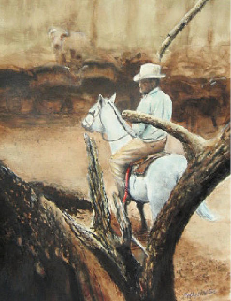 Lillians Cowboy Painting by Bobby Walters