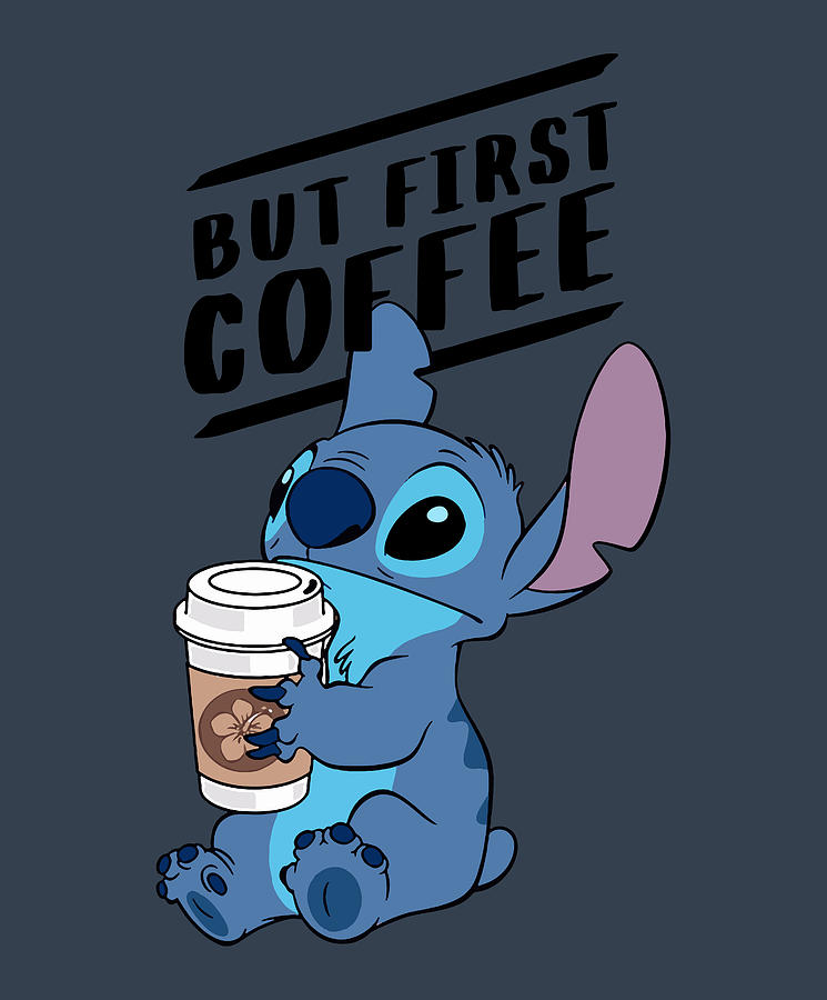 Lilo and Stitch Coffee First Adult Digital Art by Anthony Quin - Pixels