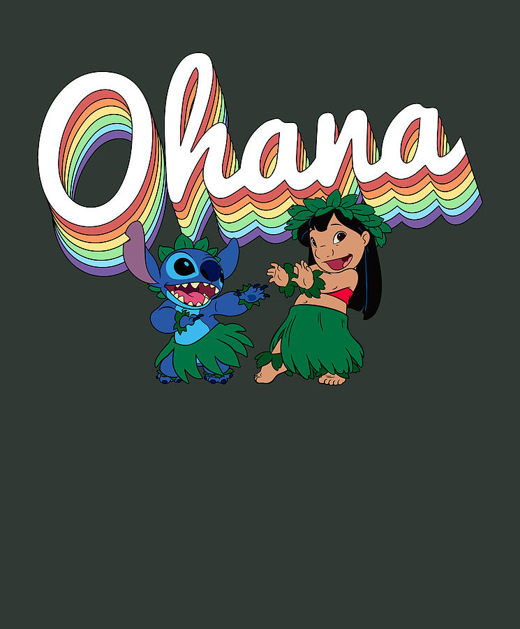Lilo and Stitch Pride Ohana Rainbow Digital Art by Chelsea Weaving - Pixels