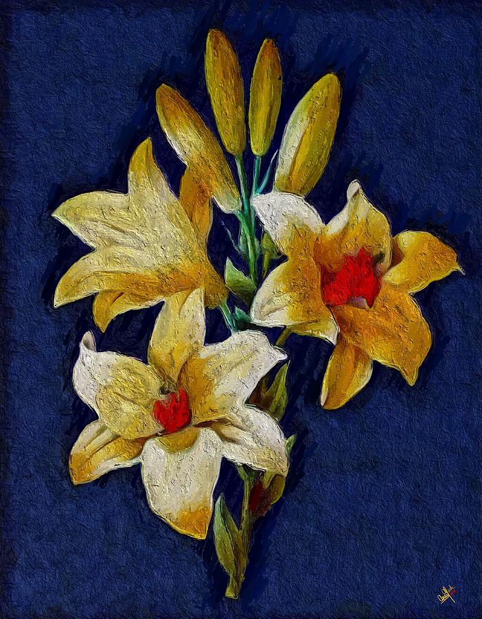 Flower Painting - Lily Flowers by Anas Afash