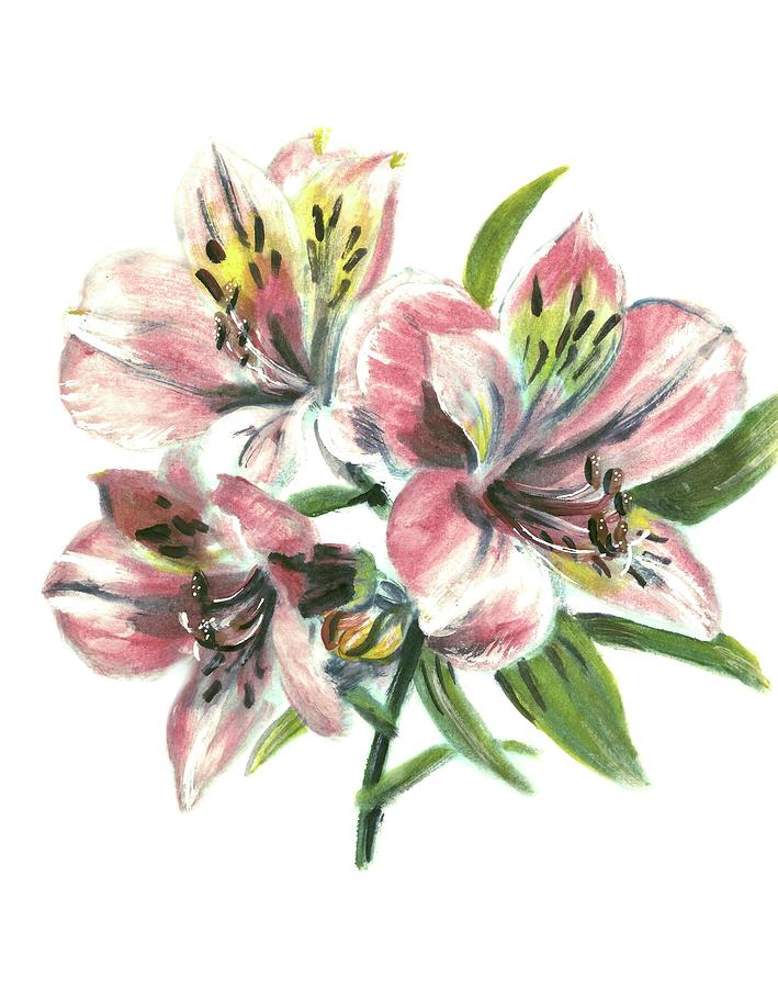 Lily Flowers Painting by Masha Batkova