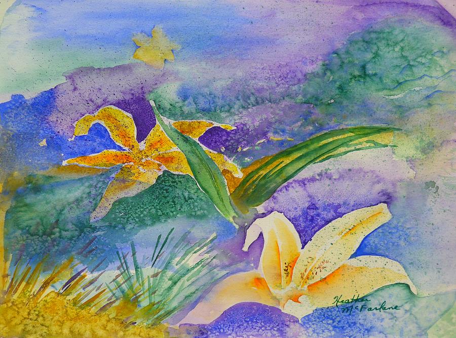 Lily Impressions No.2 Painting by Heather McFarlane-Watson