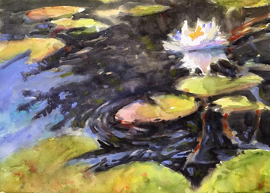 Lily in Halfmoon Inlet Painting by Judith Levins