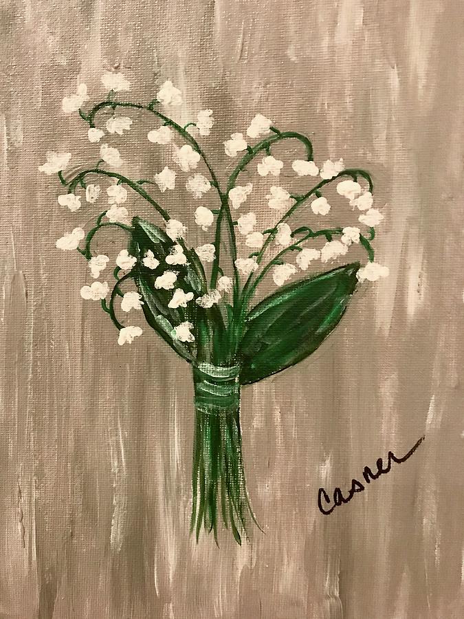 Lily of the Valley Bouquet  Painting by Colleen Casner