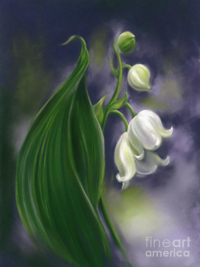 Lily of the Valley on Purple Painting by MM Anderson