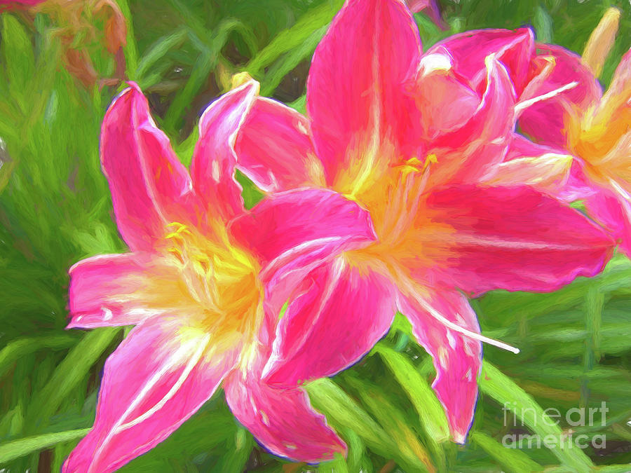 Lily oil painting artwork Painting by Helen Filatova