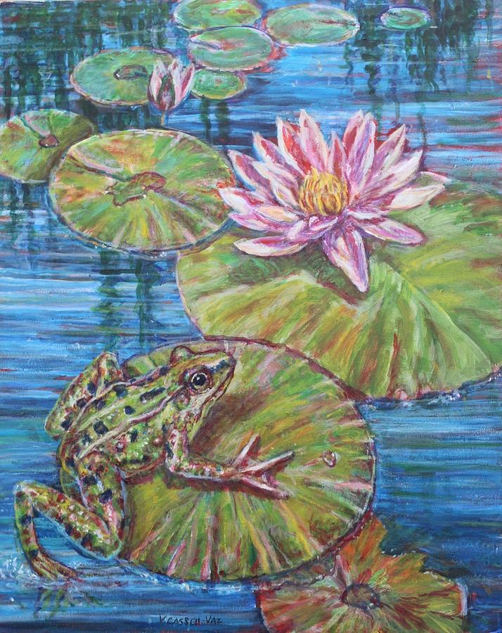 Lily Pad Frog Painting by Veronica Cassell vaz