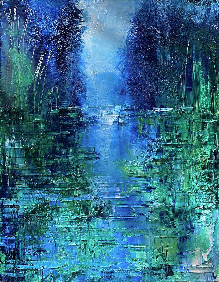 Abstract Painting - Lily pad River  by Julia S Powell