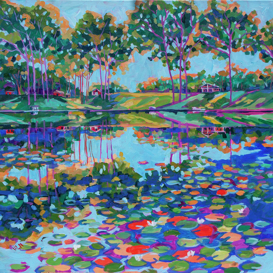 Lily Pads on the lake  Painting by Heather Nagy