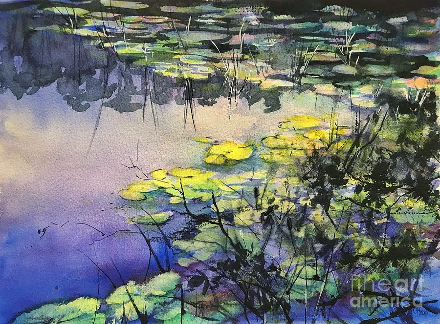 Lily pads painting Painting by Chris Hobel