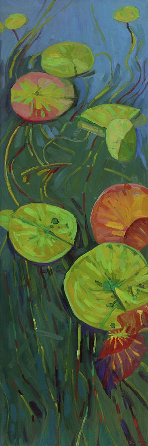Lily Pads Pondering Painting by Phil Chadwick
