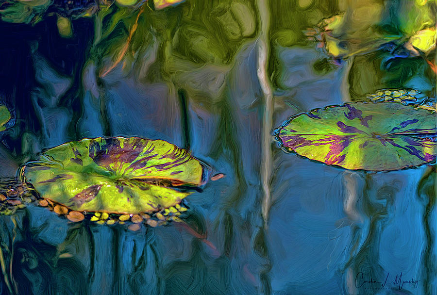 Lily Pads With Reflection Digital Art by Cordia Murphy