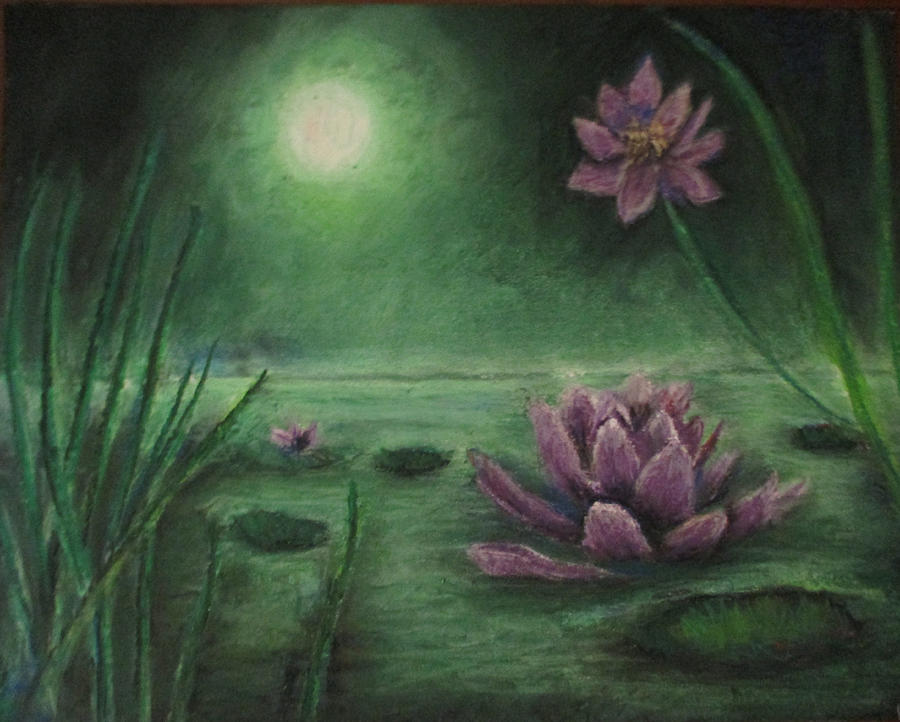 Lily Pond Painting by Jen Shearer