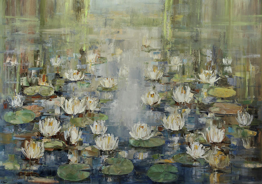Nature Painting - lily pond No.3 by Ana Dawani