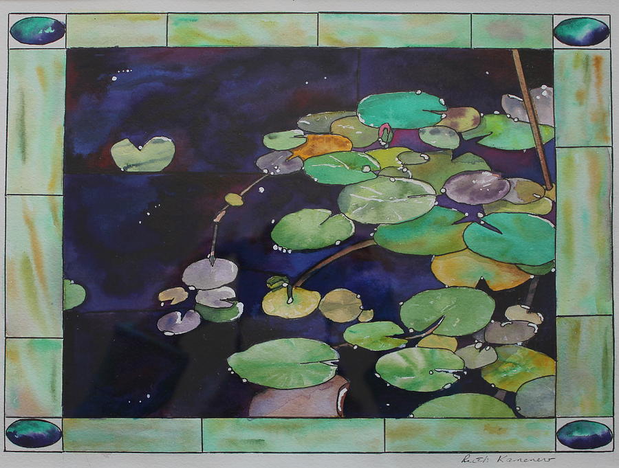 Lily Pond Painting by Ruth Kamenev