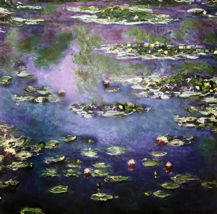  Water Lily Pond Watercolor Digital Painting Mixed Media by Sandi OReilly