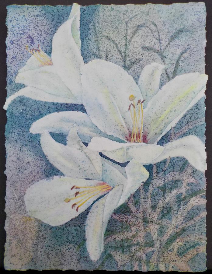 Lily Whites Painting by Carolyn Rosenberger