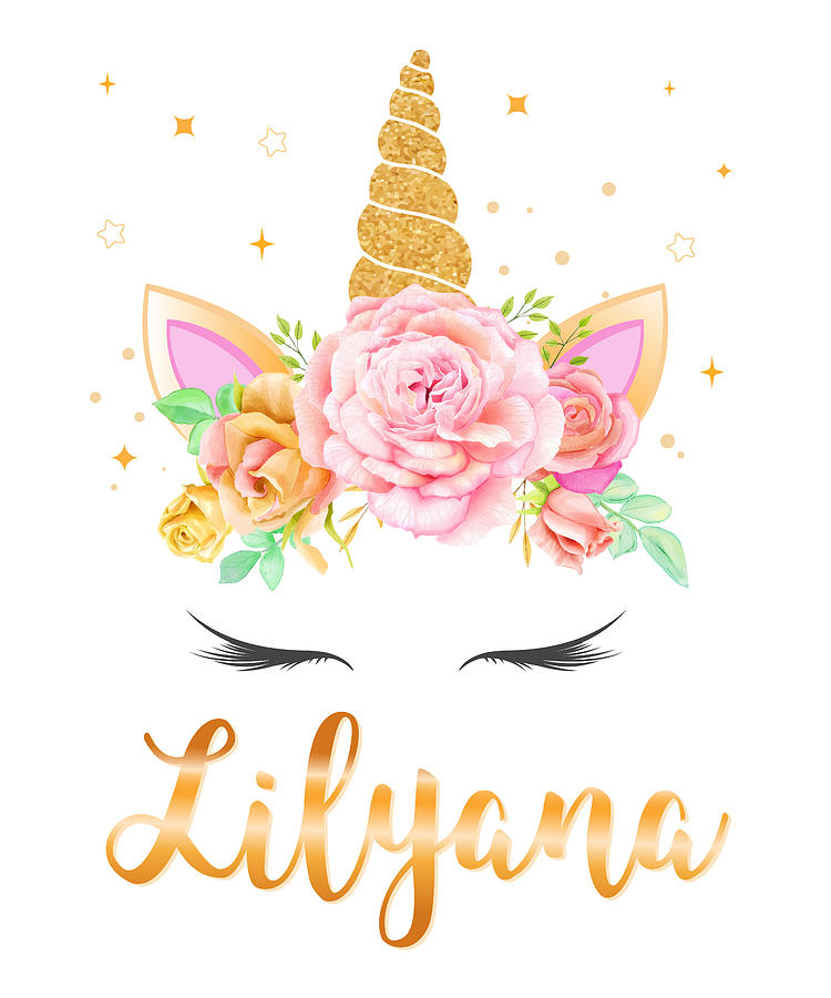 lilyana-name-unicorn-horn-with-flower-wreath-and-gold-glitter-unicorn