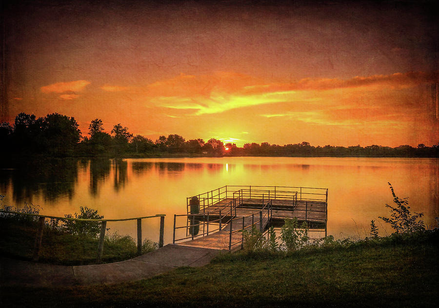 Lima Lake Sunrise Textured Photograph by Dan Sproul
