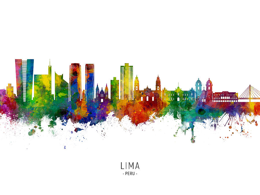 Lima Peru Skyline #57 Digital Art by Michael Tompsett