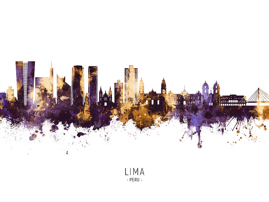 Lima Peru Skyline #59 Digital Art by Michael Tompsett