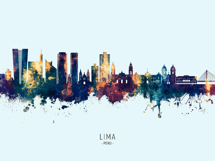 Lima Peru Skyline #60 Digital Art by Michael Tompsett