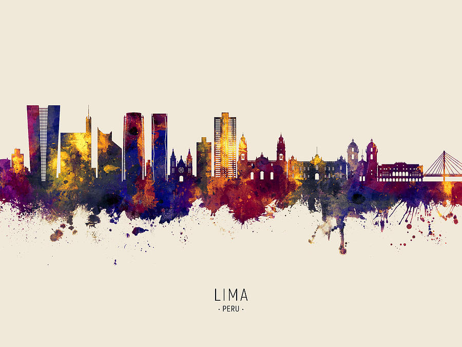 Lima Peru Skyline #62 Digital Art by Michael Tompsett