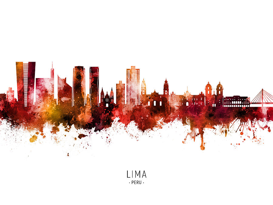 Lima Peru Skyline #67 Digital Art by Michael Tompsett