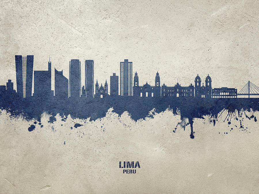 Lima Peru Skyline #68 Digital Art by Michael Tompsett