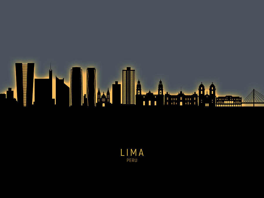 Lima Peru Skyline #70 Digital Art by Michael Tompsett