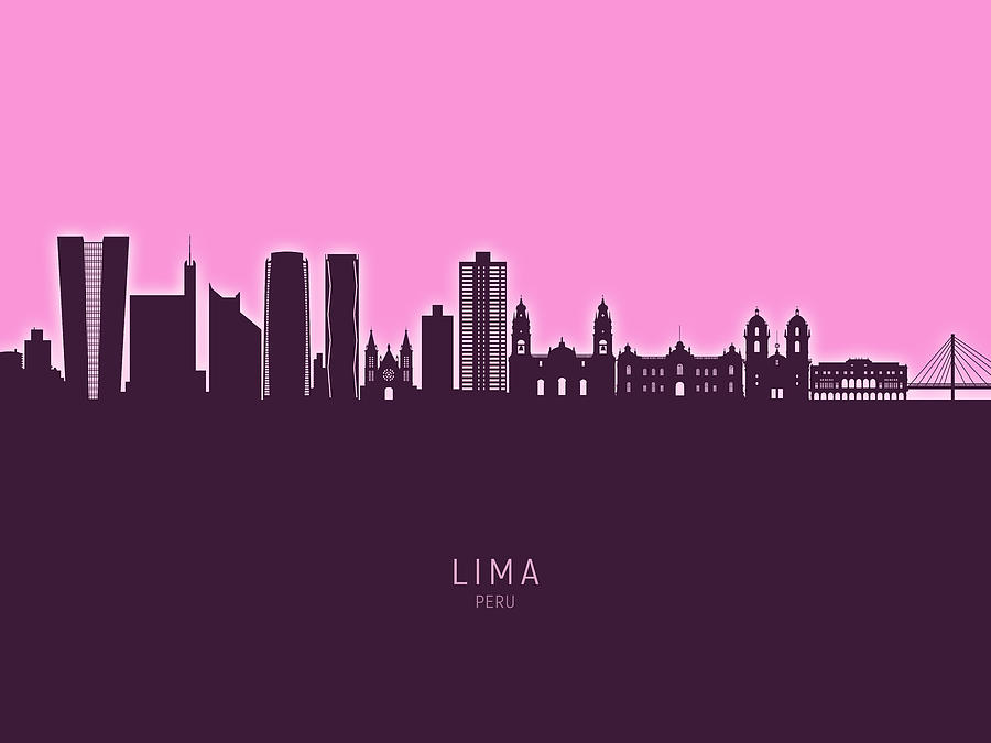 Lima Peru Skyline #75 Digital Art by Michael Tompsett